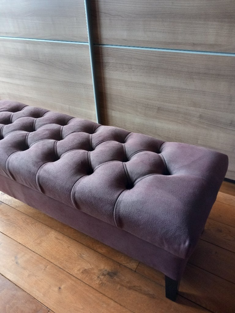 1.20m canapé rembourré, pouf, dressing, repose-pieds, 100 à 125 cm, Comme neuf, Enlèvement, Rectangulaire