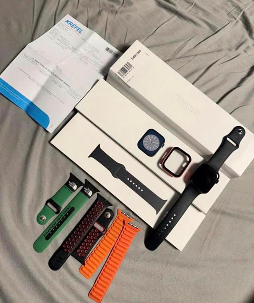 Apple watch 8 45MM Midnight, Étanche, Enlèvement ou Envoi, IOS, Comme neuf