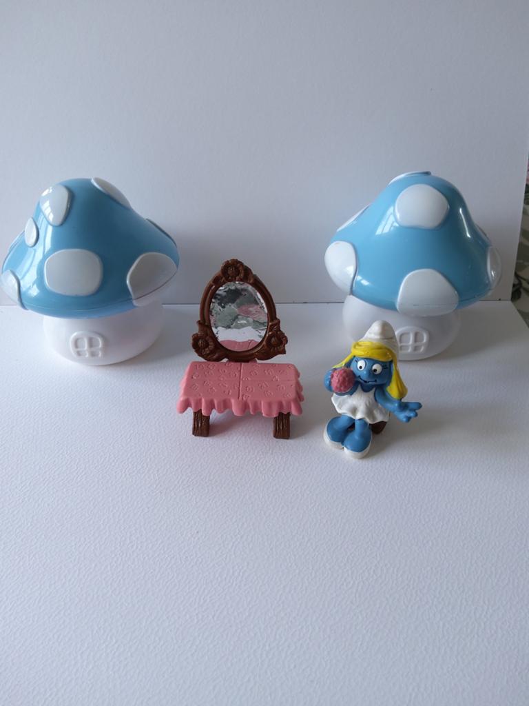 Supersmurf Smurfin met kaptafel, Verzamelen, Smurfen, Ophalen of Verzenden, Gebruikt, Smurfin, Poppetje, Figuurtje of Knuffel