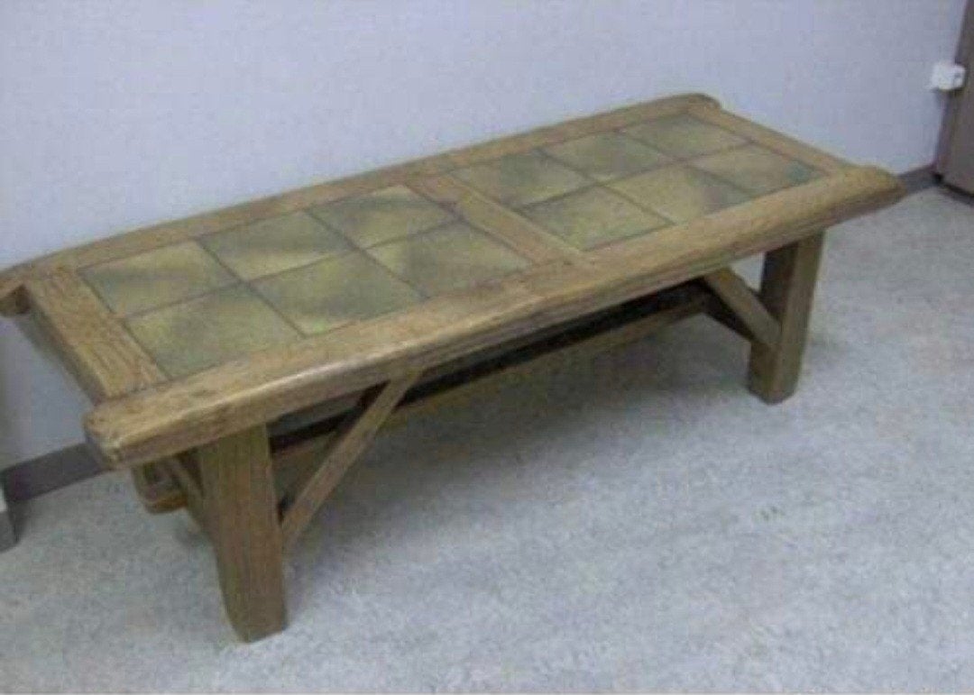 Grande table de salon style ancien, Maison & Meubles, Enlèvement, Comme neuf, Chêne