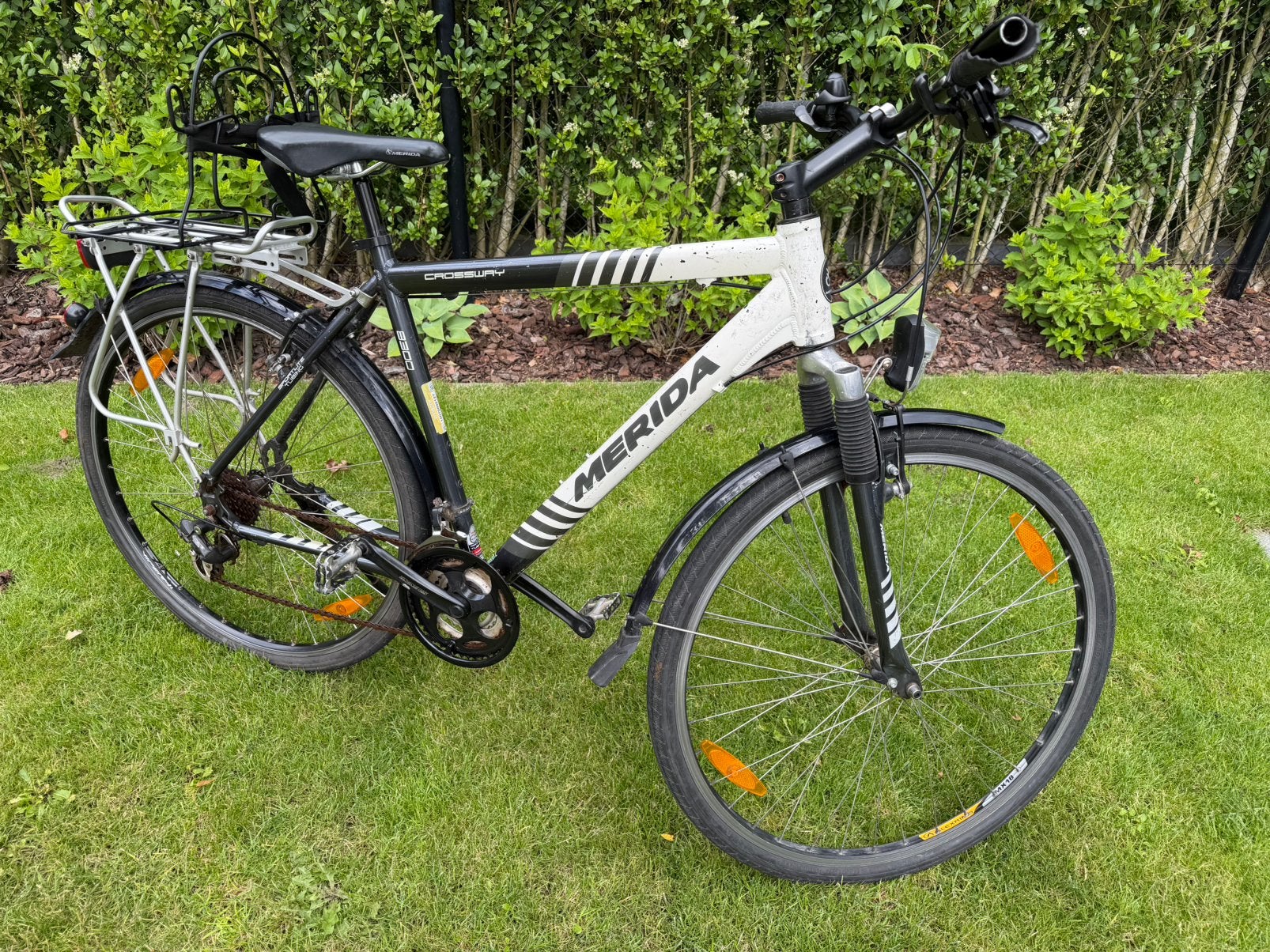 Fiets Meirida Crossway 8300, Gebruikt, Velgrem, Meer dan 20 versnellingen, 53 tot 57 cm
