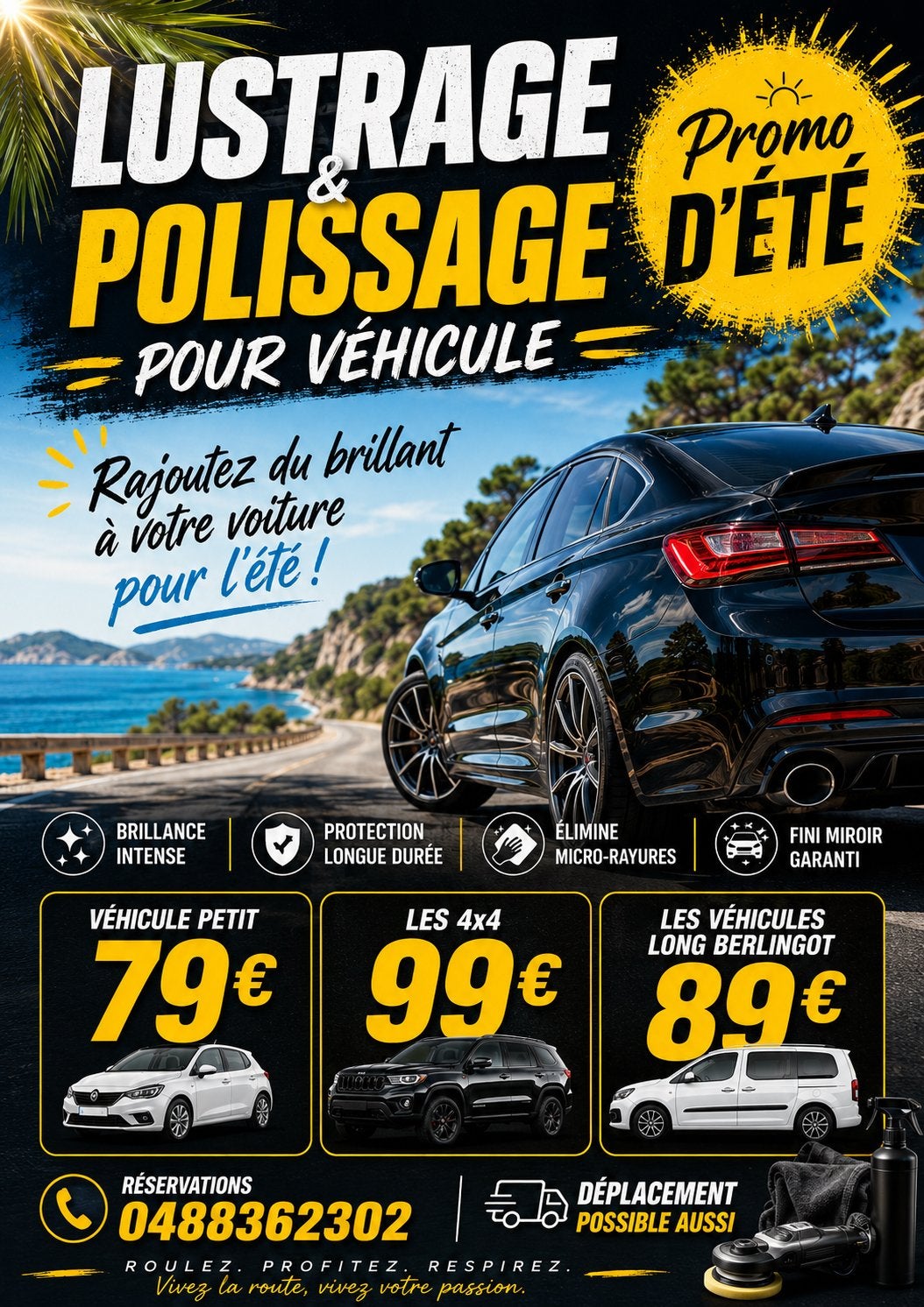 Polissage voiture, Enlèvement