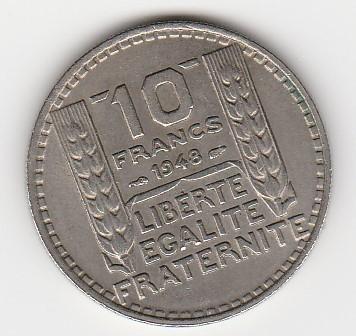 De 10 Francs 1948 Parijs, Ophalen of Verzenden, Frankrijk, Losse munt