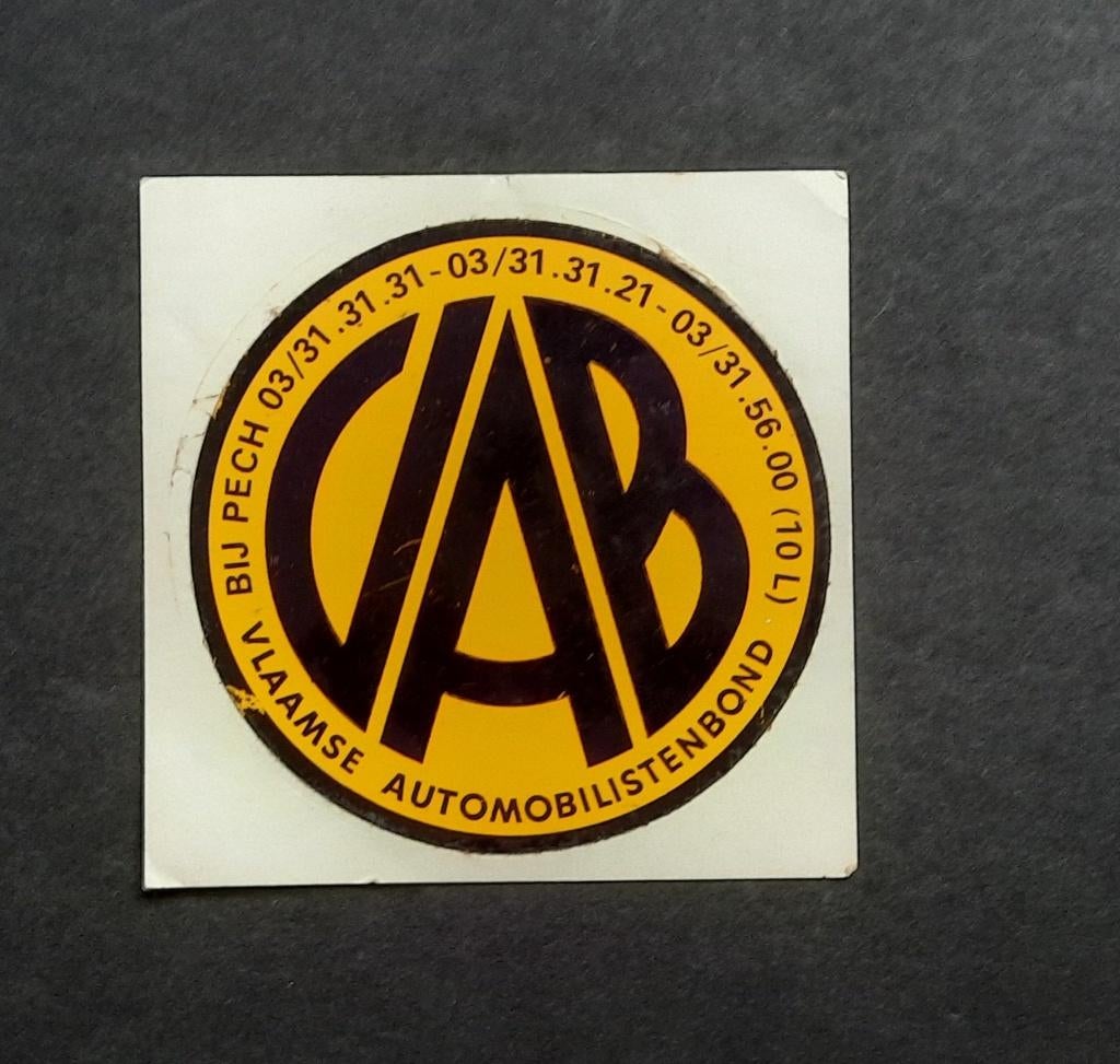sticker VAB Vlaamse Automobilistenbond, Enlèvement ou Envoi, Utilisé