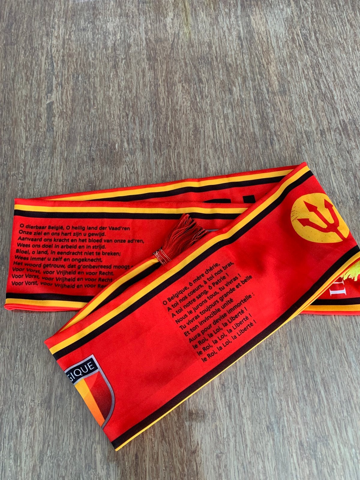 Belgische Supporterssjaal (Rode Duivels) – Met Brabançonne!, Ophalen, Nieuw