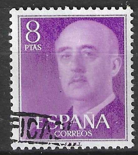 Espagne 1955-1958 - Yvert 868A - General Frano - 8 p. (ST), Envoi, Affranchi