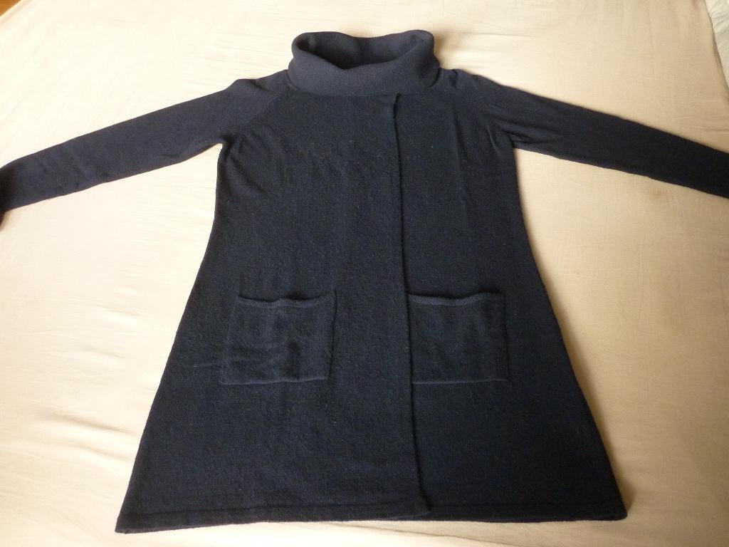Lange Wollen-Viscose-Cashmere Vest La Fee Maraboutee, La Fee Maraboutee, Blauw, Ophalen of Verzenden, Zo goed als nieuw