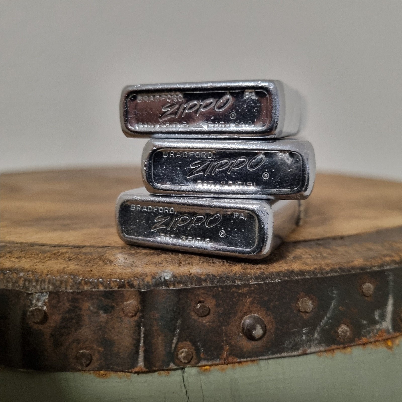 Set oude zippo's. Jaren 50/60, Verzamelen, Rookartikelen, Aanstekers en Luciferdoosjes, Ophalen, Gebruikt, Aansteker