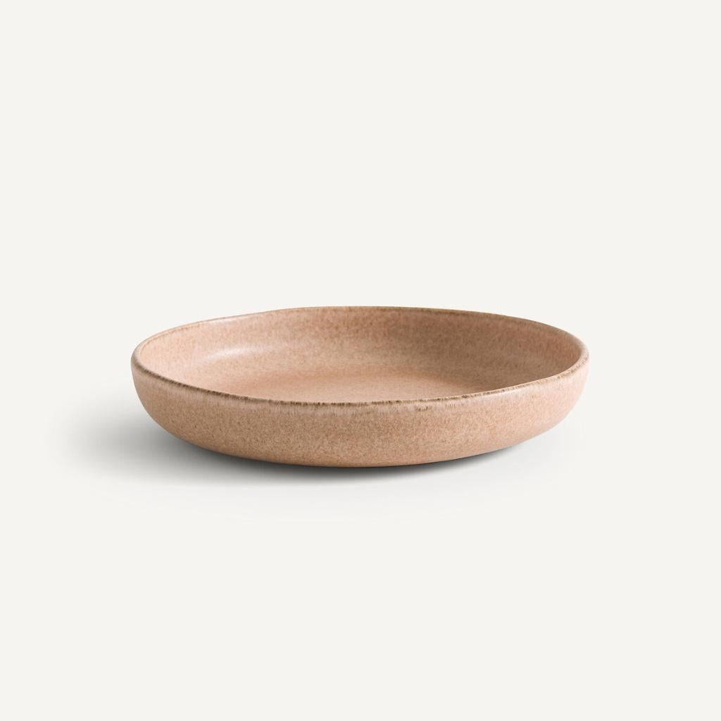 Assiettes à pâtes en poterie rose du matin au soir, Neuf, Assiettes(s), Enlèvement ou Envoi, Poterie