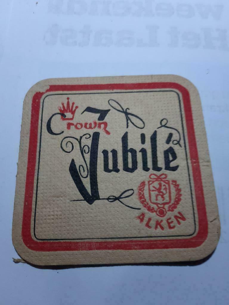 oude bierkaartje: Alken Crown Jubile, Verzamelen, Ophalen of Verzenden
