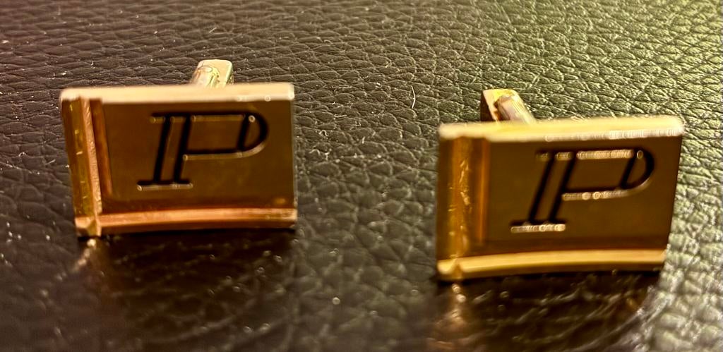2 paires de bouton de manchette vintage, Enlèvement, Comme neuf, Autres matériaux, Doré