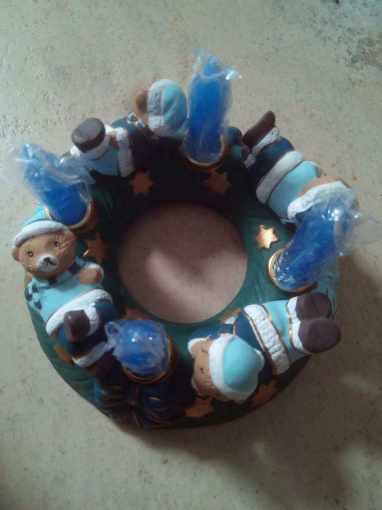Couronne de table ours avec bougies anniversaire diamètre 16, Enlèvement ou Envoi, Neuf