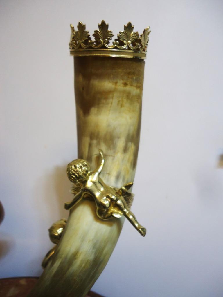 Corne Abondance bronze Or doré Socle ✨😍💎👌, Antiquités & Art, Curiosités & Brocante, Enlèvement ou Envoi