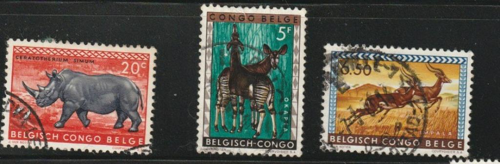 CONGO BELGE  ANIMAUX  OBLITERES   1959, Enlèvement ou Envoi, Autres pays, Affranchi