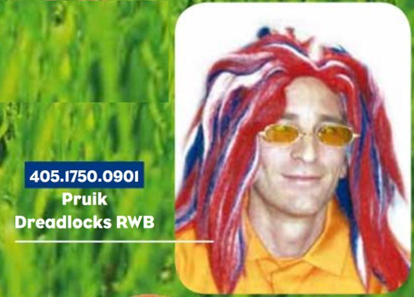 partij rood/wit/blauwe verkleed pruiken - € 1,00 stuk, Ophalen, Nieuw