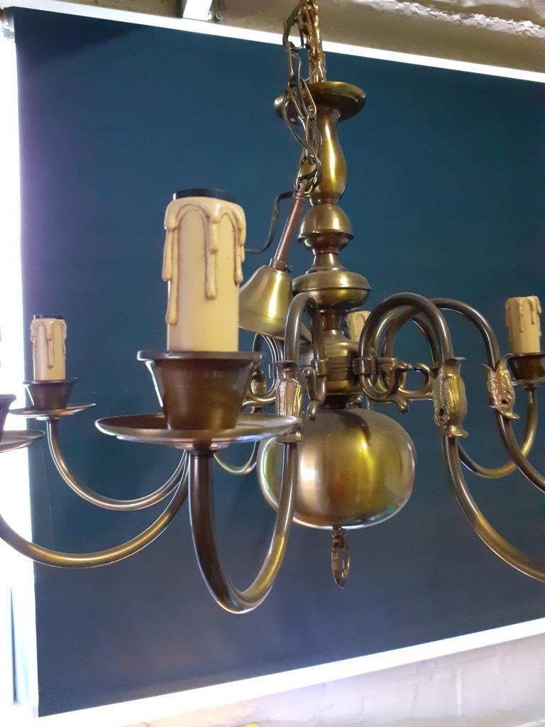 Koperen kroonluster, Huis en Inrichting, Lampen | Kroonluchters, Ophalen