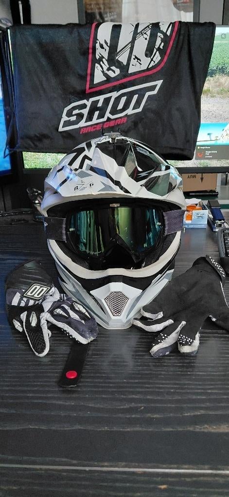 Shot helm + Bril + handschoenen., Overige merken, XL, Ophalen of Verzenden, Tweedehands