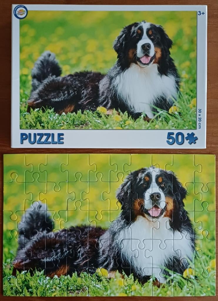 puzzel hond 50 stukken, Enlèvement ou Envoi, 10 à 50 pièces, Utilisé, 2 à 4 ans