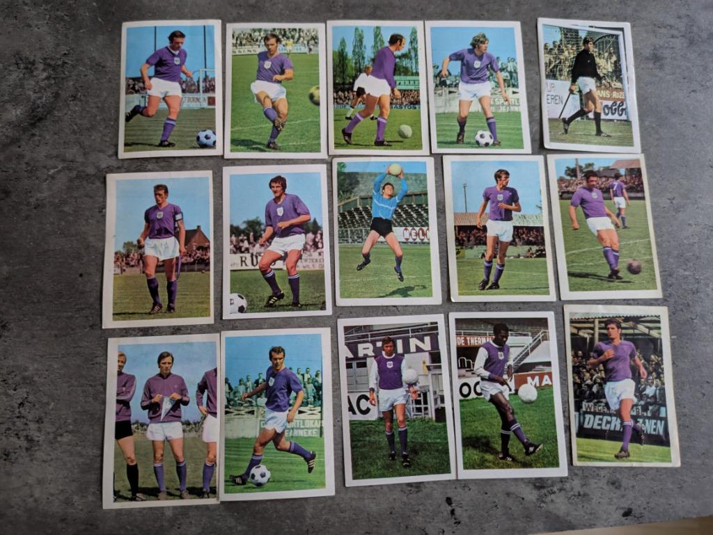 ANDERLECHT VOETBAL 1971 1972   15 prenten Van Himst etc, Hobby en Vrije tijd, Stickers en Plaatjes, Verzenden