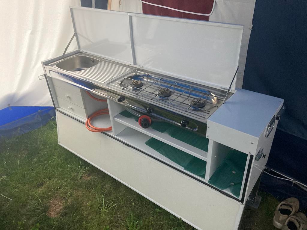 Vouwwagen Jamet, Caravans en Kamperen, Ophalen, Blauw, Aanwezig, Meer dan 6