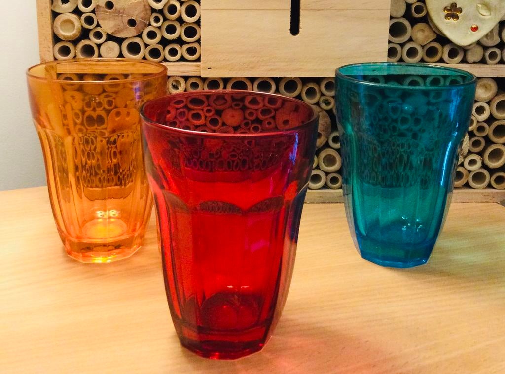 3 superbes verres colorés années 60, Antiquités & Art