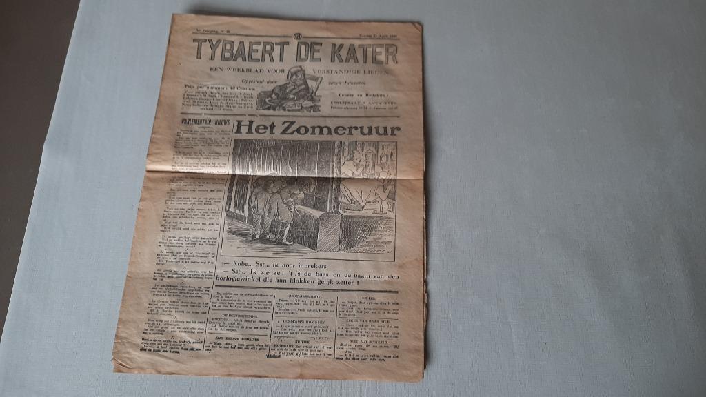 TYBAERT DE KATER oude krant 1929, Verzamelen, Tijdschriften, Kranten en Knipsels, Ophalen of Verzenden, 1920 tot 1940, Krant