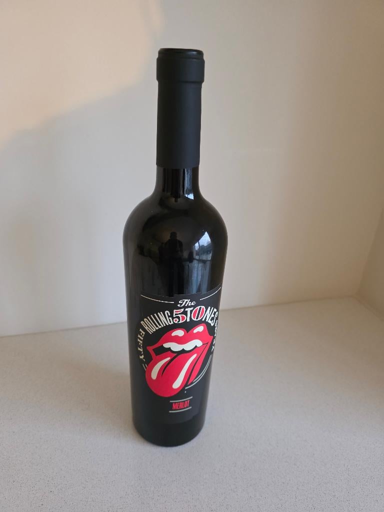 Wijn, Merlot rood 2018 The Rolling Stones Fifty Years, Collections, Vins, Neuf, Vin rouge, Espagne, Pleine, Enlèvement