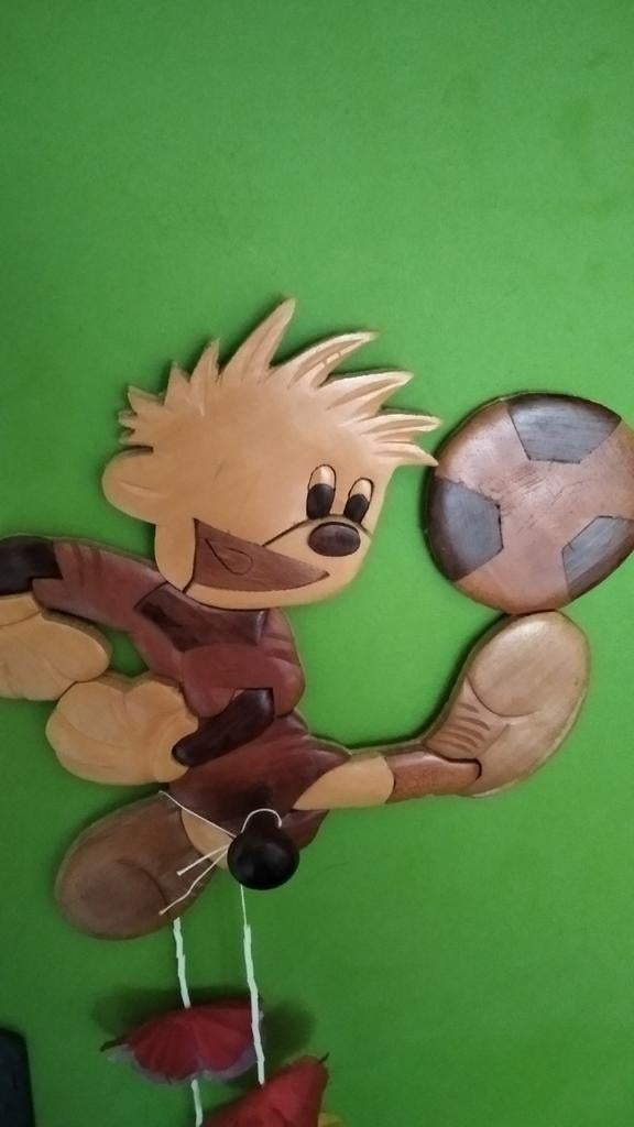 Houten kapstok voetballer, Ophalen of Verzenden