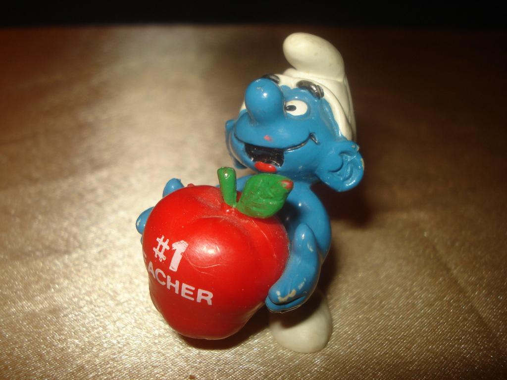 SCHTROUMPFS 20160 Schtroumpf Pomme #1Teacher Années 80's Rar, Verzamelen, Smurfen, Nieuw, Poppetje, Figuurtje of Knuffel, Verschillende Smurfen
