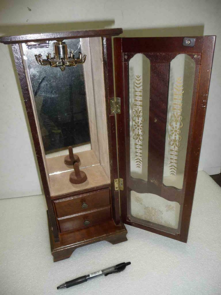 armoire pour rangement bijoux ou autres objets, Enlèvement ou Envoi, Avec miroir(s), Brun, Utilisé