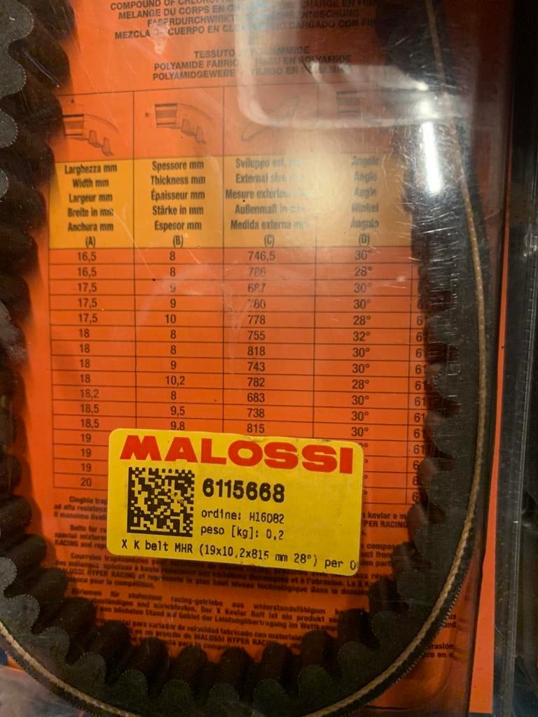 Malossi Piaggio Nrg tyfoonriem, Ophalen of Verzenden, Piaggio