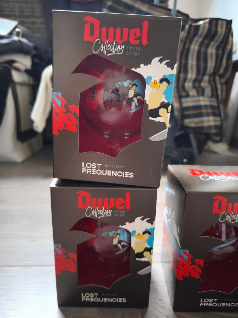 Duvel Bierglas lost frequencies bierglazen, Verzamelen, Ophalen, Nieuw, Duvel