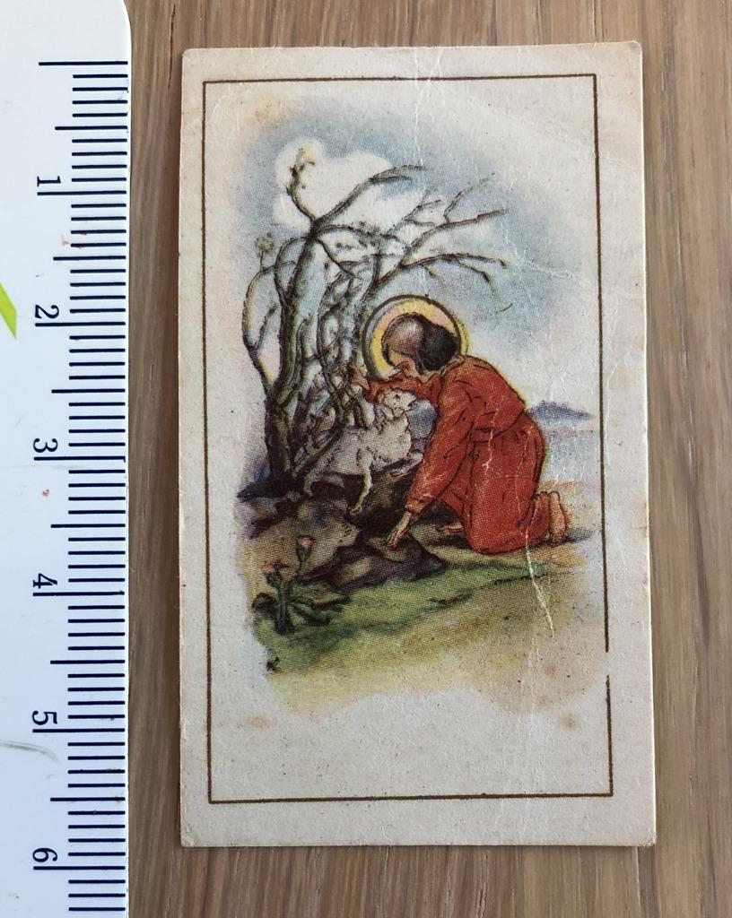 Mini-devotieprentje het verloren schaap, Ophalen of Verzenden, Gebruikt, Kaart of Prent, Christendom | Katholiek
