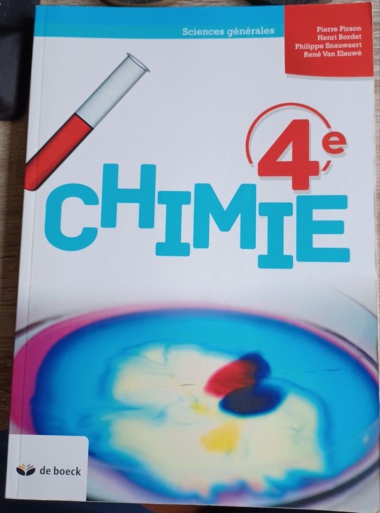 Chimie  4eme sciences générales De Boeck 2016, Enlèvement, Comme neuf, Chimie