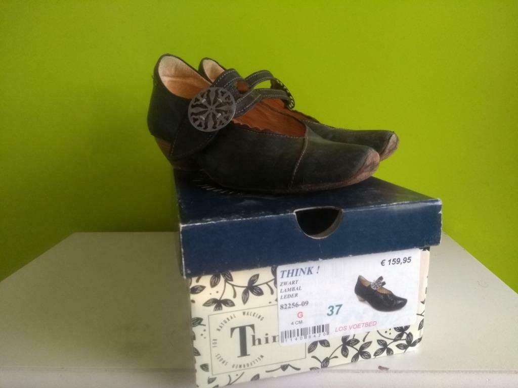 Zwarte schoenen met kleine hak - Think! - maat 37, Schoenen met lage hakken, Zwart, Ophalen of Verzenden, Gedragen