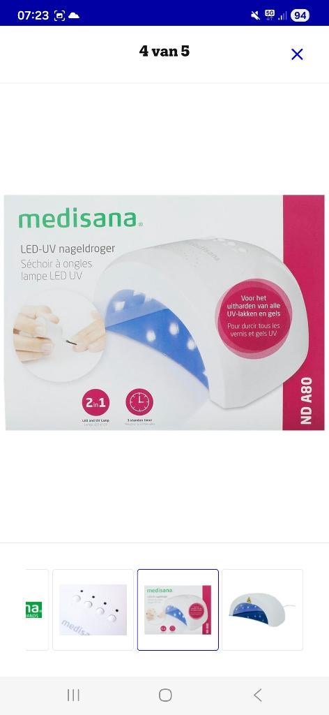 UV-nagellamp medisana, Ophalen, Zo goed als nieuw, Hand- en Voetverzorging