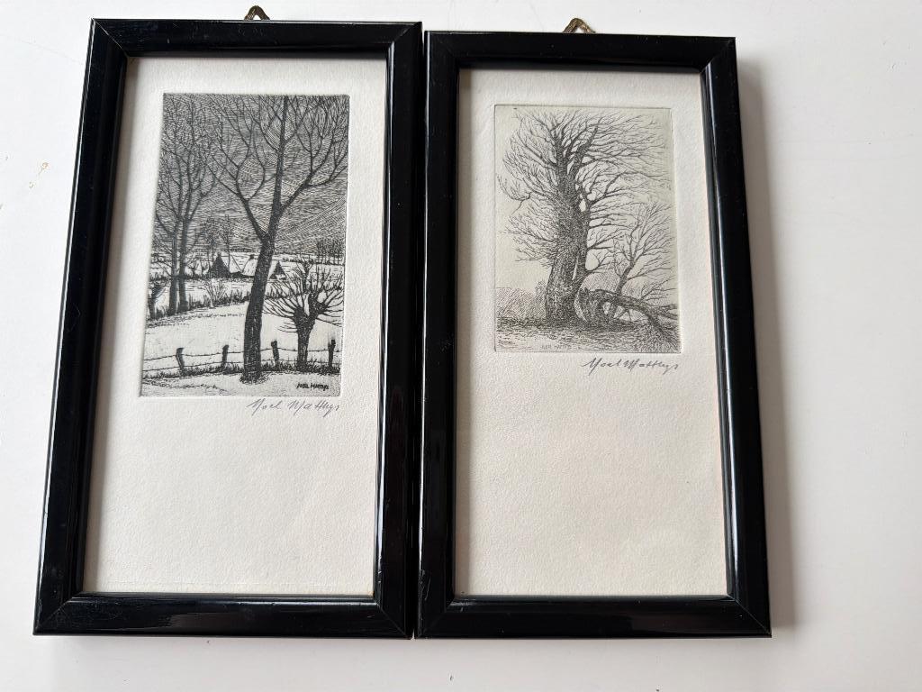 2 etsen winterlandschap Noel Matthys, Ophalen