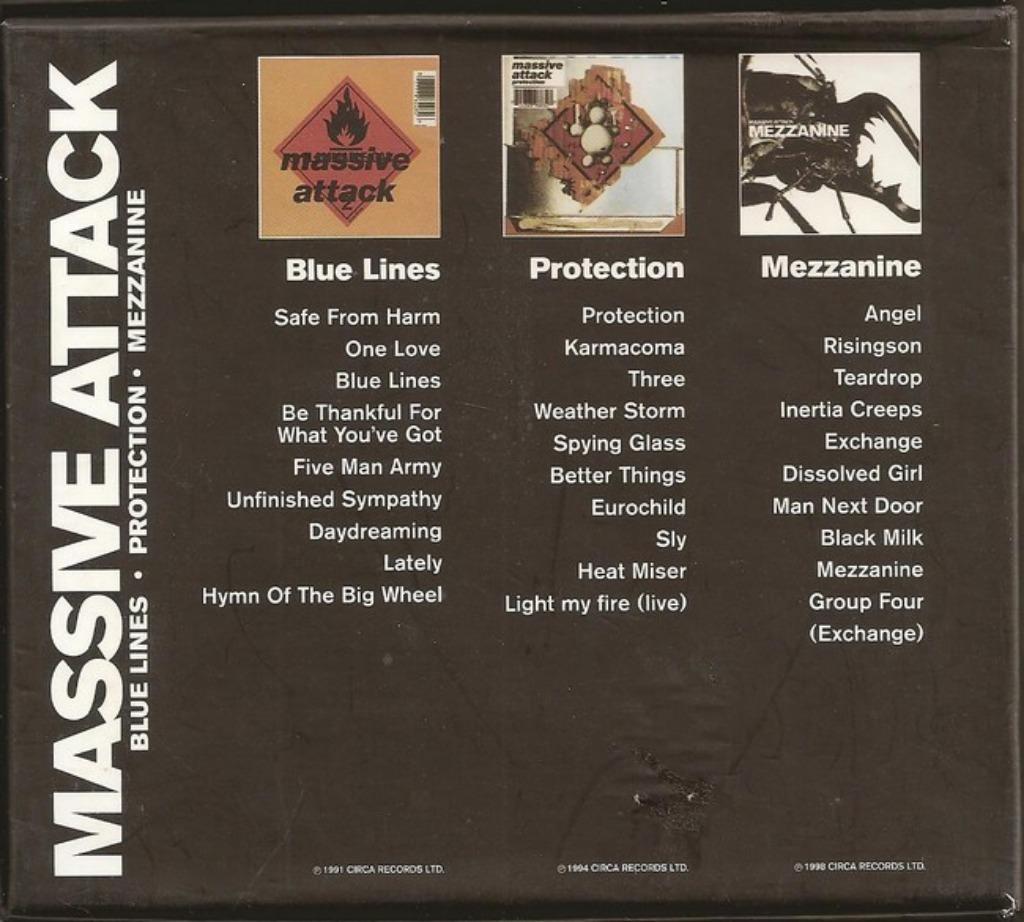 MASSIVE ATTACK - 3 X CD BOXSET VIRGIN FRANCE 2002 - RARE, Envoi, Comme neuf, Progressif