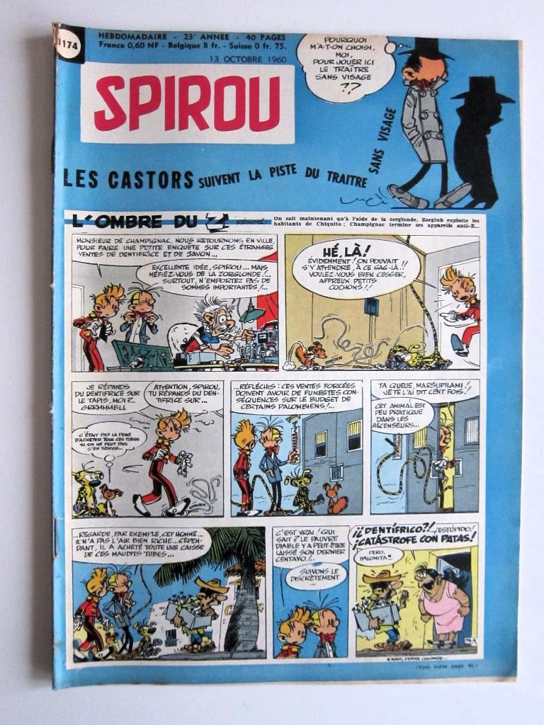 Hebdo Spirou 1174 + mini-récit n°37 (1960), Enlèvement ou Envoi, Une BD, Utilisé, Collectif
