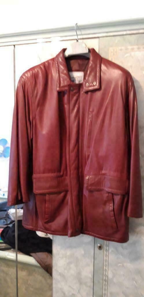 Blouson homme cuir bordeau 50, Enlèvement ou Envoi, Comme neuf