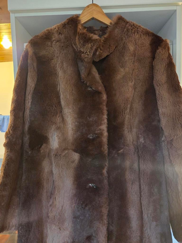 Bontmantel, bruin 120cm lang, gevoerd in heel goeie staat, Kleding | Dames, Jassen | Winter, Ophalen, Maat 38/40 (M), Bruin
