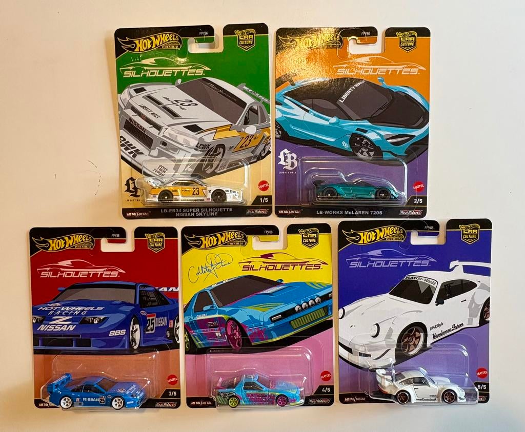 Hotwheels Premium Silouette Set, Hobby en Vrije tijd, Overige merken, 1:50 of kleiner, Auto, Nieuw