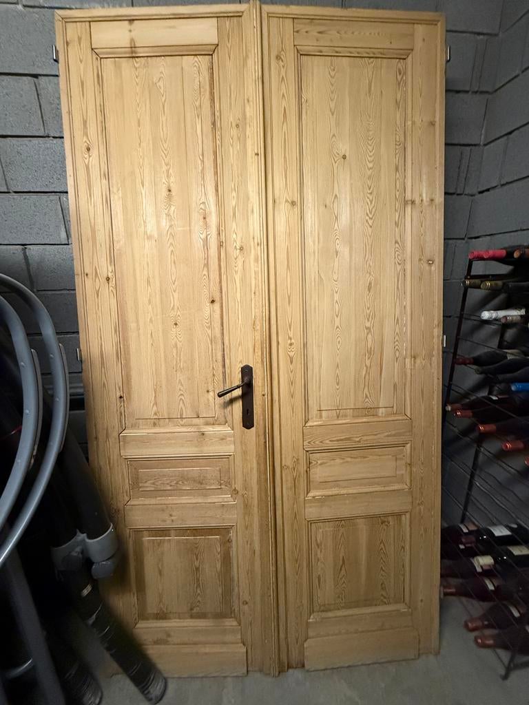 Dubbele houten binnen deur, Ophalen, Binnendeur, Zo goed als nieuw, Hout