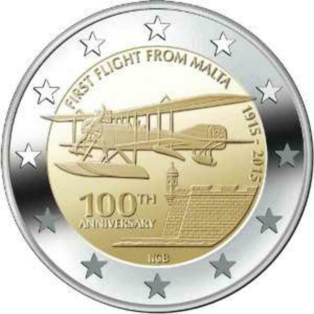 2 euro Malte 2015 UNC 1er vol commercial de Malte, Enlèvement ou Envoi, Malte, 2 euros, Série