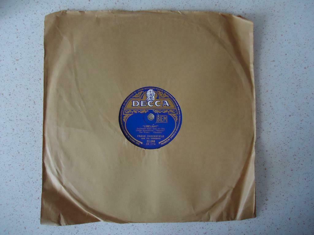 78 Toeren / LP "Frank Chackfield" Limelight  anno 1953., Ophalen of Verzenden, Gebruikt, 10 inch