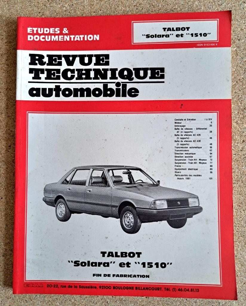 RTA - TALBOT SOLARA et 1510, Enlèvement ou Envoi, Utilisé, Autres marques, RTA