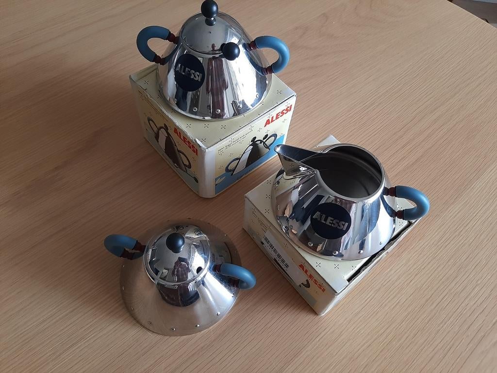 ALESSI design Michael Graves roestvrijstalen suiker- en melk, Ophalen of Verzenden