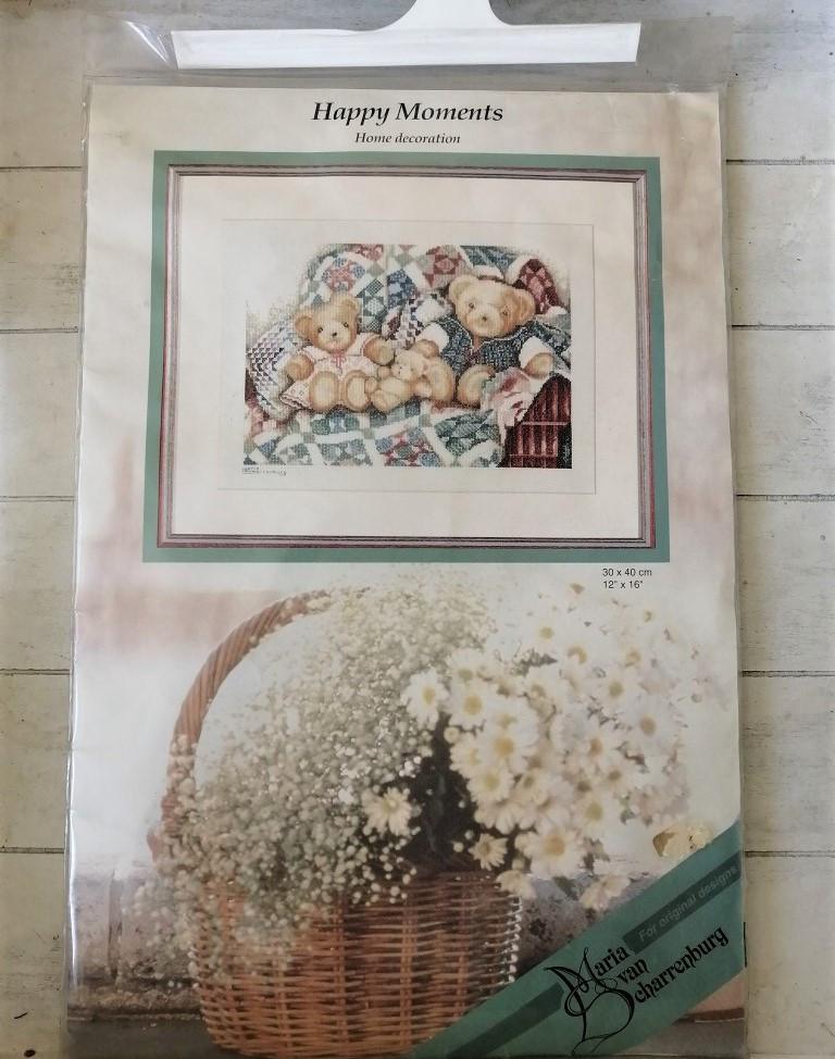 Vintage Borduurpakket Maria Van Scharrenburg - Happy Moments, Enlèvement ou Envoi, Neuf, Broderies à la main, Set à broder
