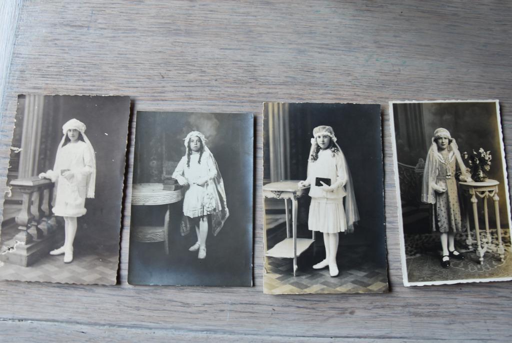 vier oude communiefoto's, Verzenden, Gebruikt, Kind