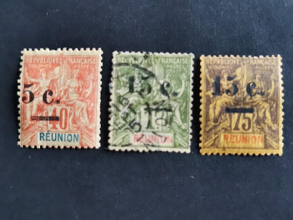 Réunion 1901 - Colonies françaises avec impression en noir, Enlèvement ou Envoi, Autres pays